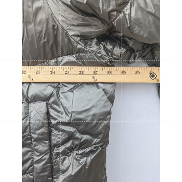 Ava Viv Puffer Jacket Short 2X Plus Winter Hood Coat Faux Fur Full Zip Silver - Picture 7 of 9